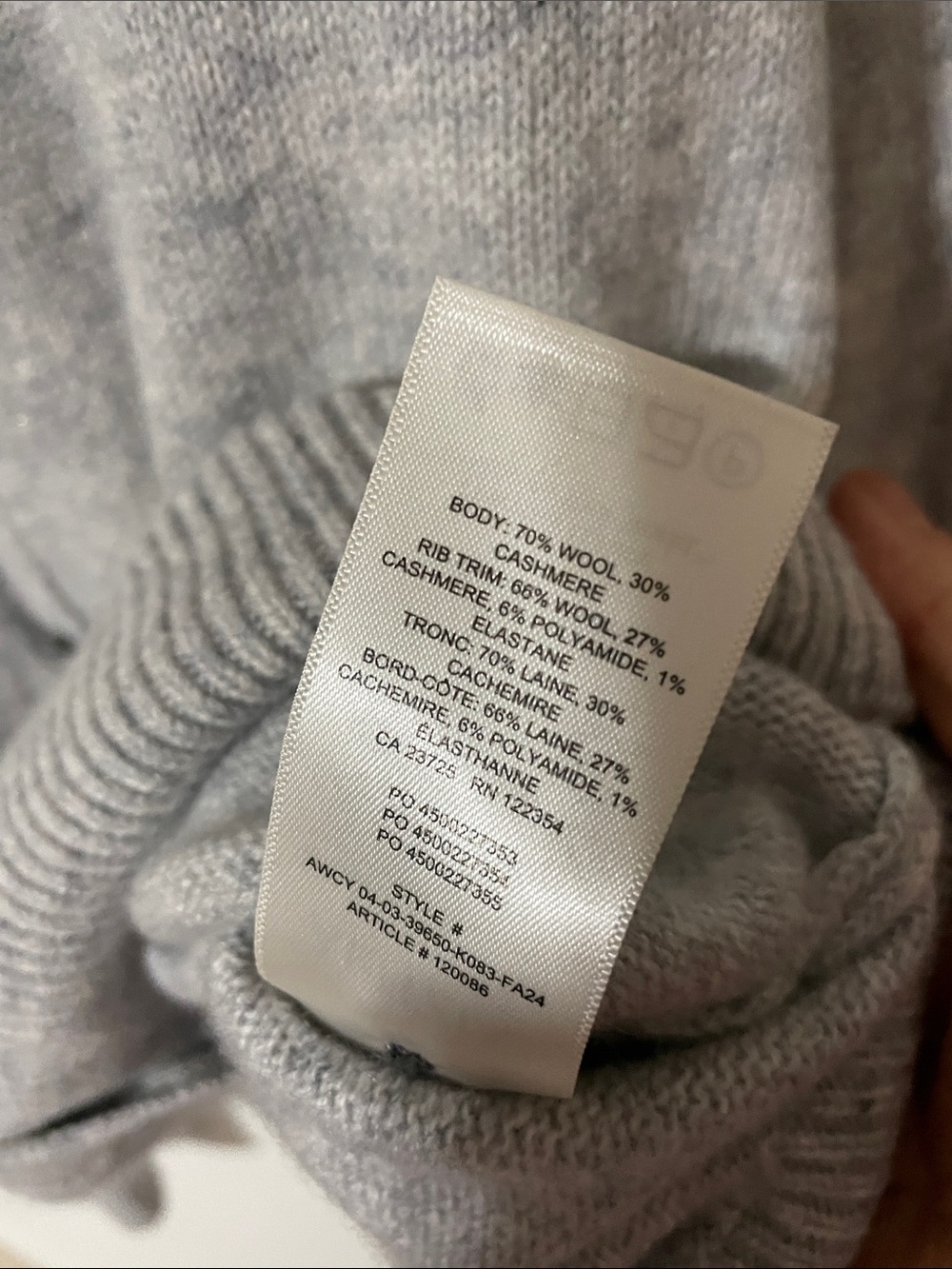 Wilfred Cashmere Blend Grey Cardigan Size Large - Picture 4 of 5
